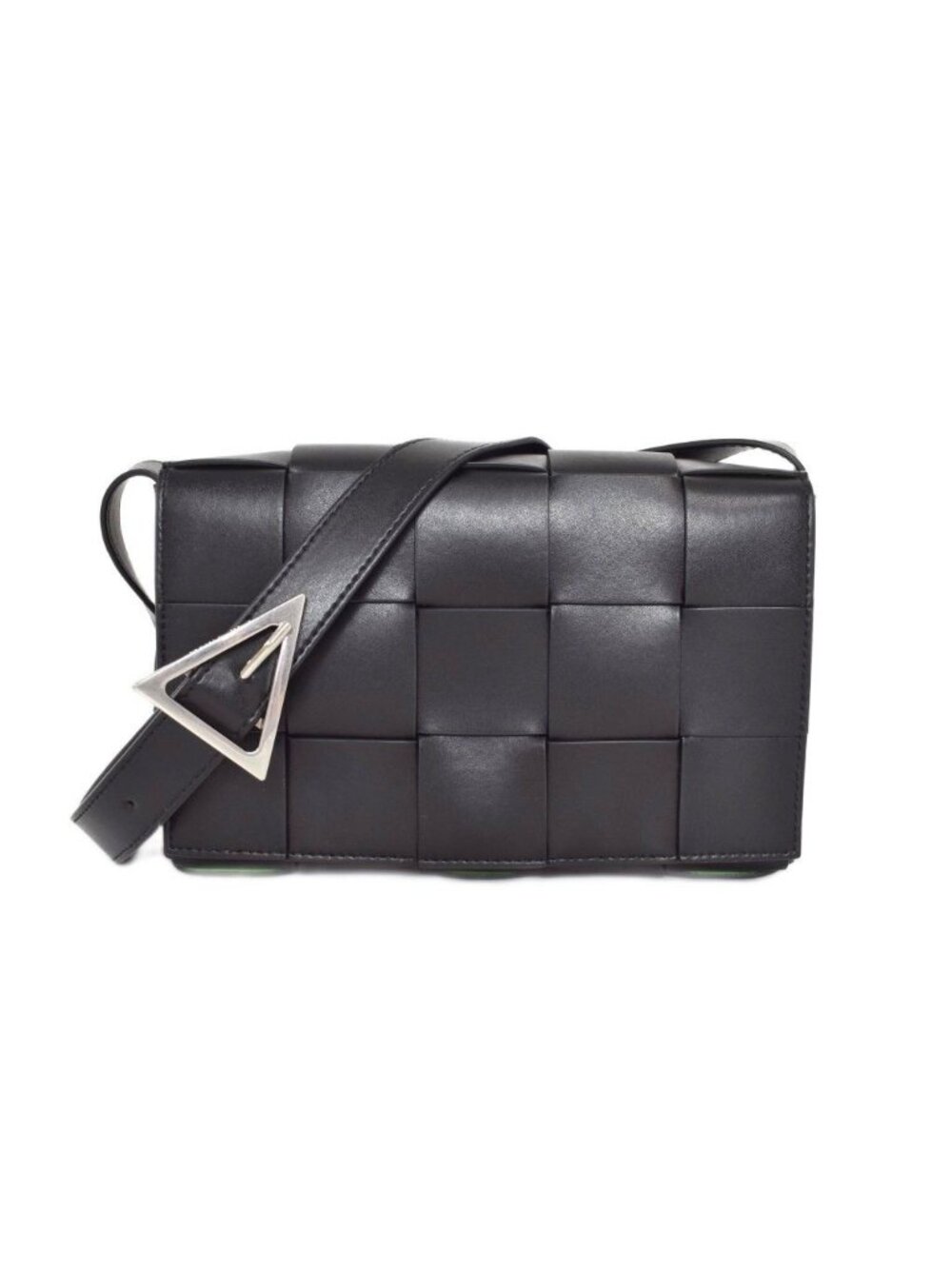 Bottega Veneta Cassette Shoulder Bag Intrecciato Black